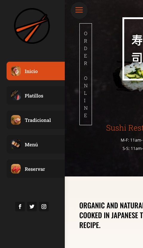 Menú off canvas móvil divi