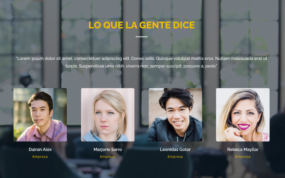 Cómo crear una sección de testimonios dinámica en divi que cambia la descripción del testimonio al hacer click en cada módulo persona