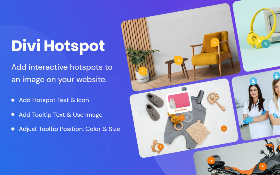 Cómo agregar marcadores (tooltips) con información relevante sobre cualquier imagen con Divi Hotspot