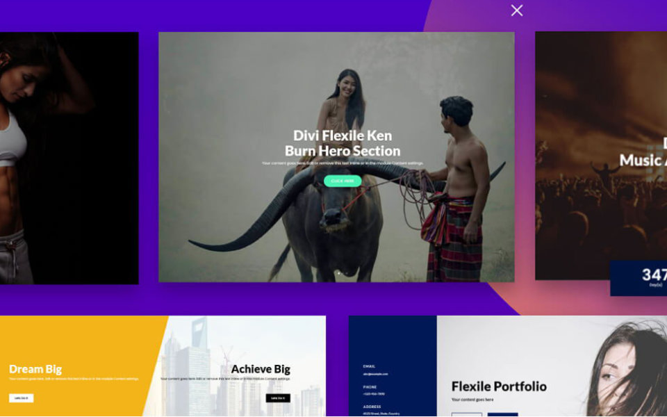 Explorando Divi Flexile Hero Sections: 30 secciones hero personalizadas para divi theme builder