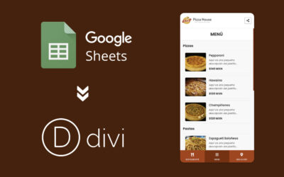 Cómo sincronizar un documento de google sheets para mostrar información dinámica en divi (menu vcard mobile first)