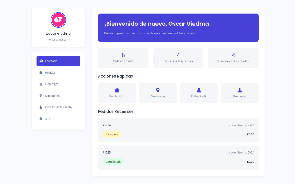 Cómo diseñar un dashboard para la Página «Mi Cuenta» de WooCommerce en Divi sin Plugins