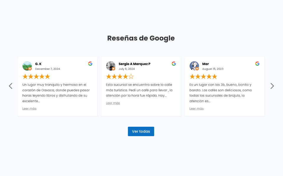 Cómo crear un carrusel para mostrar las reseñas de Google Negocios con Divi Google Reviews