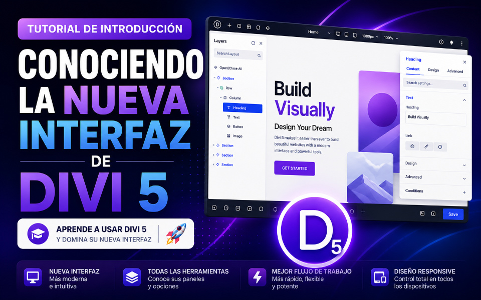 Conociendo la Nueva Interfaz de Divi 5 | Tutorial de Introducción