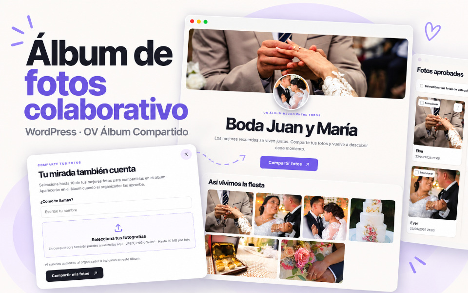 Crea un álbum de fotos colaborativo para fiestas con WordPress y OV Álbum Compartido